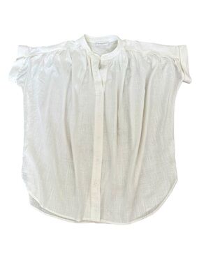 New! First Love cream linen blend button down flowy top S